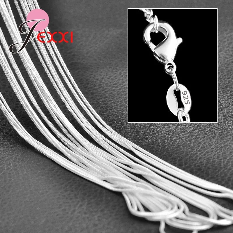 925 Sterling Silver New Arrival Hot Sale 5PCS Multi Style 16-30 Inch Luxury Colar Feminina Temperament Elegant Jewelry