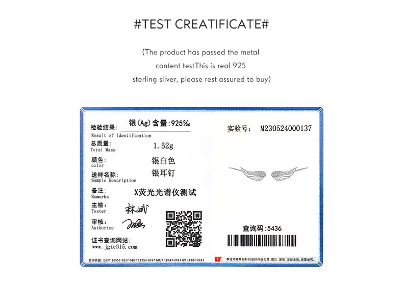 MODIAN Real 925 Sterling Silver Angel Wings Simple Stud Earrings Trendy Earrings For Women Birthday Anniversary Jewelry Gift