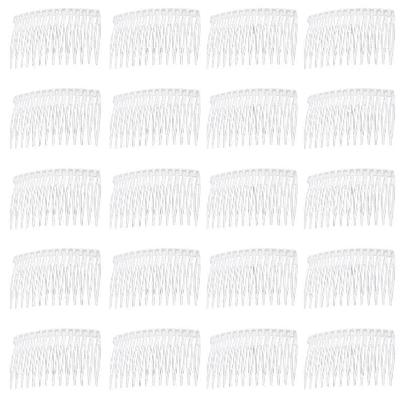 20pcs  Plastic Hair Clips Side Combs Pin Barrettes 70X40mm for Ladies Clear Plastic Side Combs Pin Barrettes