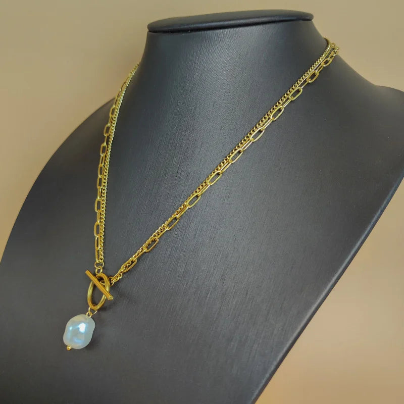 Trend Elegant Jewelry Wedding Big Pearl Pendant Chain Necklace For Women Fashion White Imitation Pearl Choker Necklace