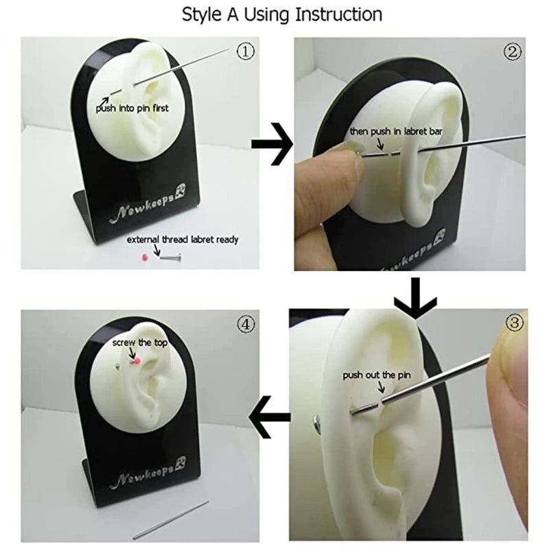 New Internal and External Thread Rod Body Piercing Stretch Guide Rod Button Rod Assistant Tool for Nose/navel/nipples/lip