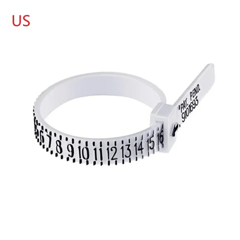 Plastic UK/US/EU/JP/HK Ring Sizer Measuring Set Reusable Finger Size Gauge Measure Tool Jewelry Sizing Tools