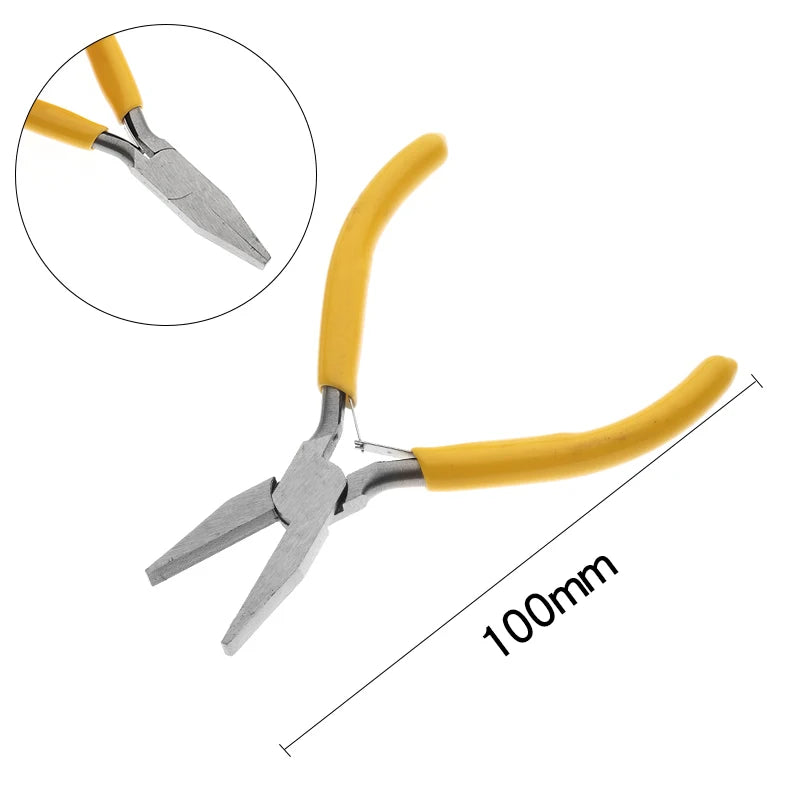 Yellow Color Stainless Steel Mini Pliers Tools Set Cutting Wire Plier Kits For Handcraft Beading DIY Jewelry Making Accessories