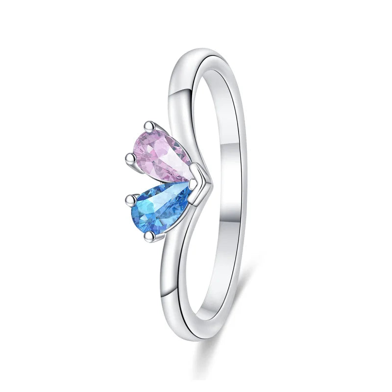 Original Hope Rainbow Flower Ring s925 Silver Jewelry DIY Exquisite Fashion