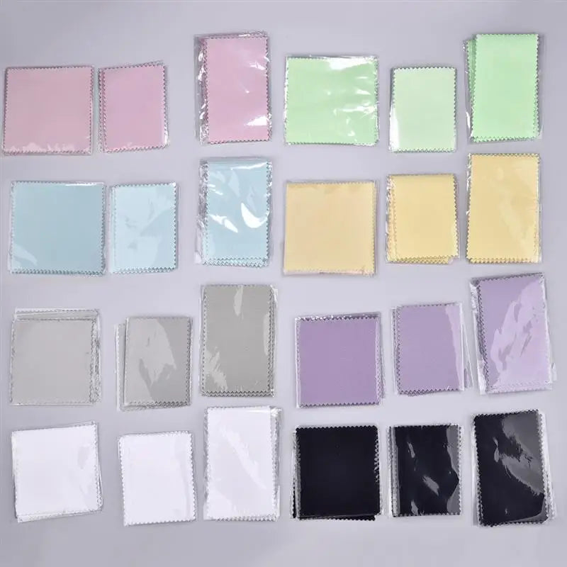 50Pcs/lot Polish Polishing Cloth Silver Color Cleaning Polishing Cloth Soft Clean Wipe Wiping Cloth For Silver Gold Jewelry Tool
