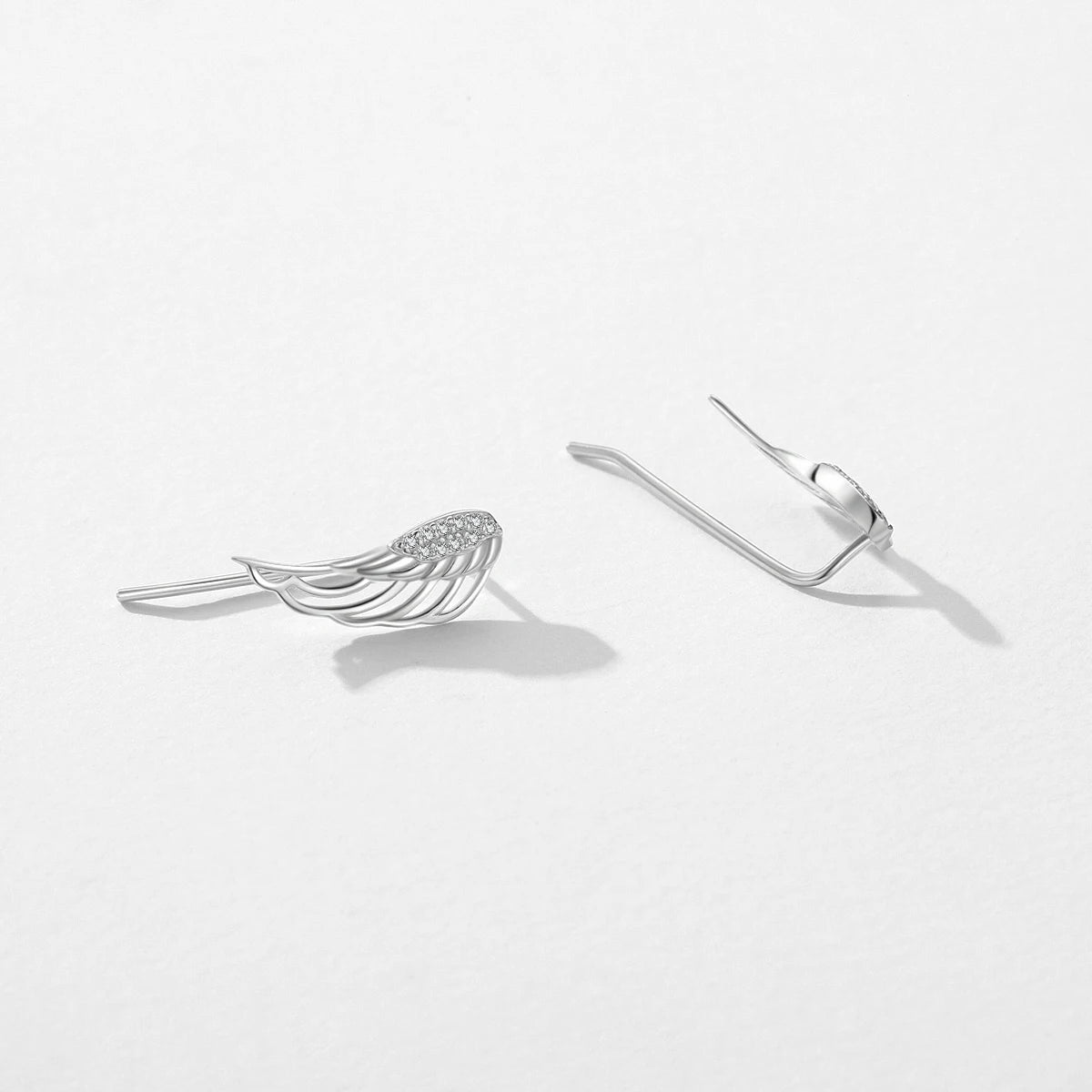MODIAN Real 925 Sterling Silver Angel Wings Simple Stud Earrings Trendy Earrings For Women Birthday Anniversary Jewelry Gift