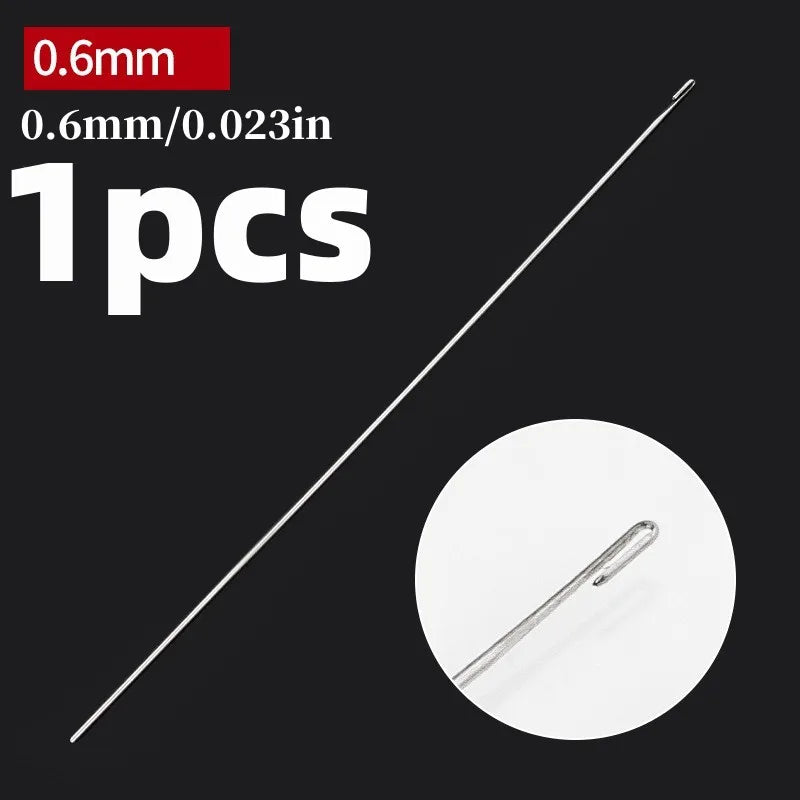 1/3/5pcs Beaded Needles With Steel Needles, Long And Thin Beaded Leads, Side Threaded Hooks And Beads For DIY Handmade Jewelry