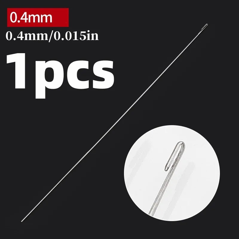 1/3/5pcs Beaded Needles With Steel Needles, Long And Thin Beaded Leads, Side Threaded Hooks And Beads For DIY Handmade Jewelry