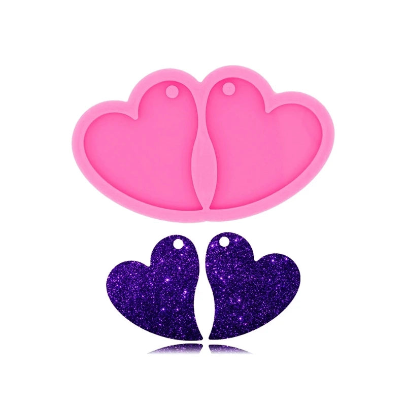 Valentine's Day Earrings Epoxy Resin Mold Eardrop Danglers Silicone Mould DIY Crafts Jewelry Pendants Casting Tools