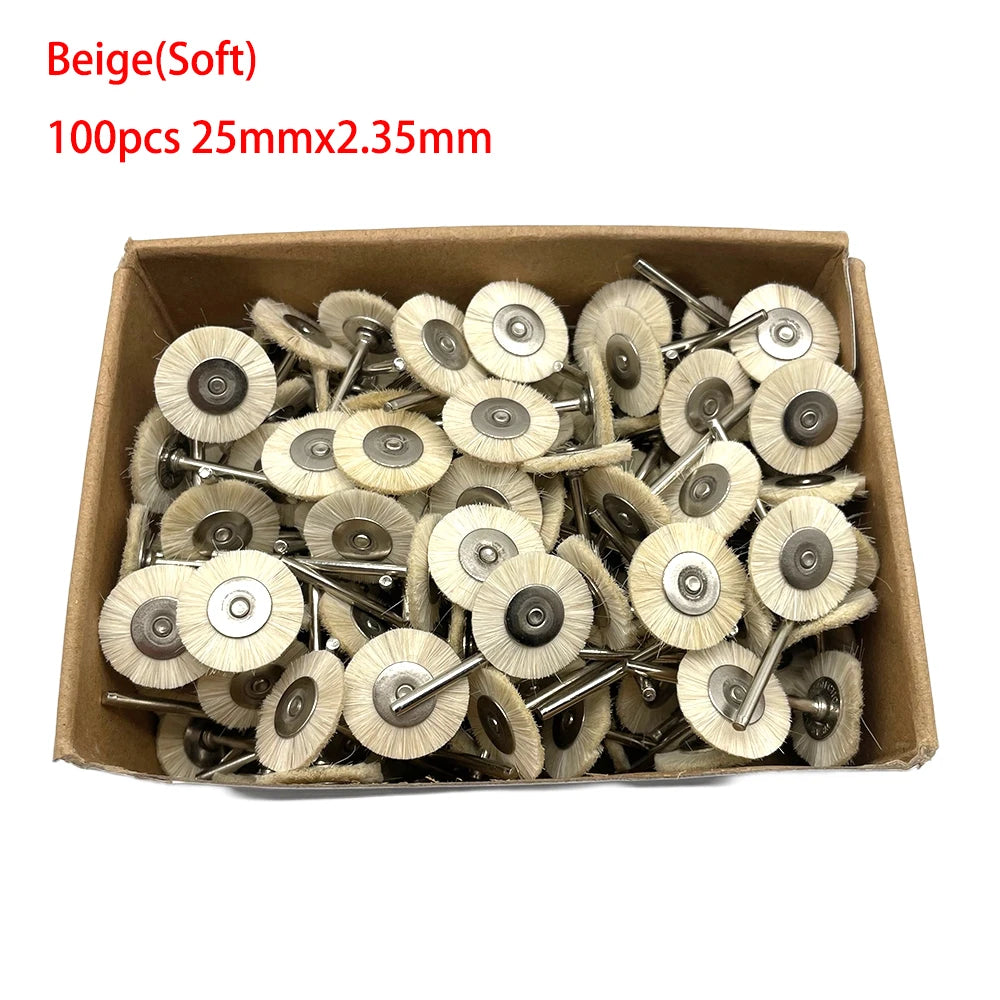 19/22/25mm Polishing Brushes Soft Hard Abrasive Buffing Grinding Wheel 2.35mm Shank Dremel Accessories for Jewelry Rotary Tools