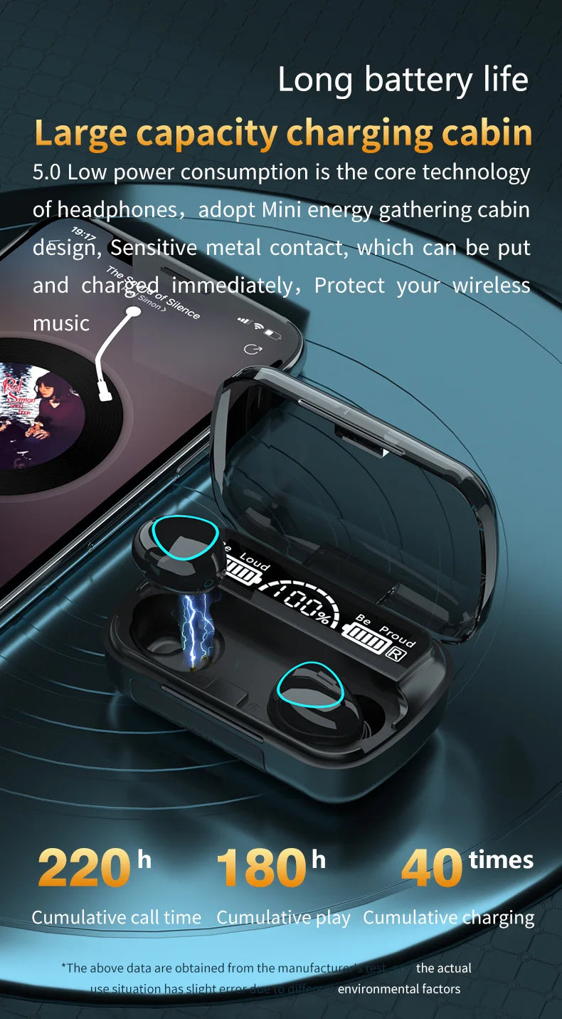 New Arrival M10 Earphone Wireless Headset High Quality Perfect Sound Earbuds Sports Game Music BT Headphone with Power Bank
