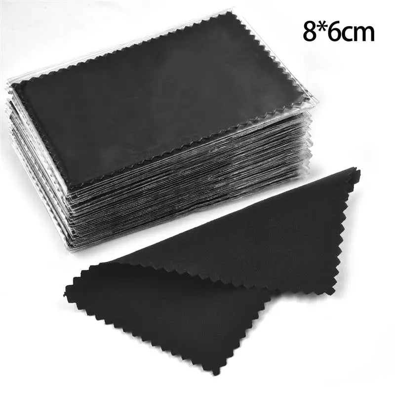 50Pcs/lot Polish Polishing Cloth Silver Color Cleaning Polishing Cloth Soft Clean Wipe Wiping Cloth For Silver Gold Jewelry Tool