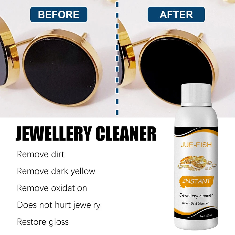 100ml Jewelry Cleaner Silver Jewelry Necklace Ring Clean Polishing Liquid Ring Care Washing Fluid Multi-Function Cleaner