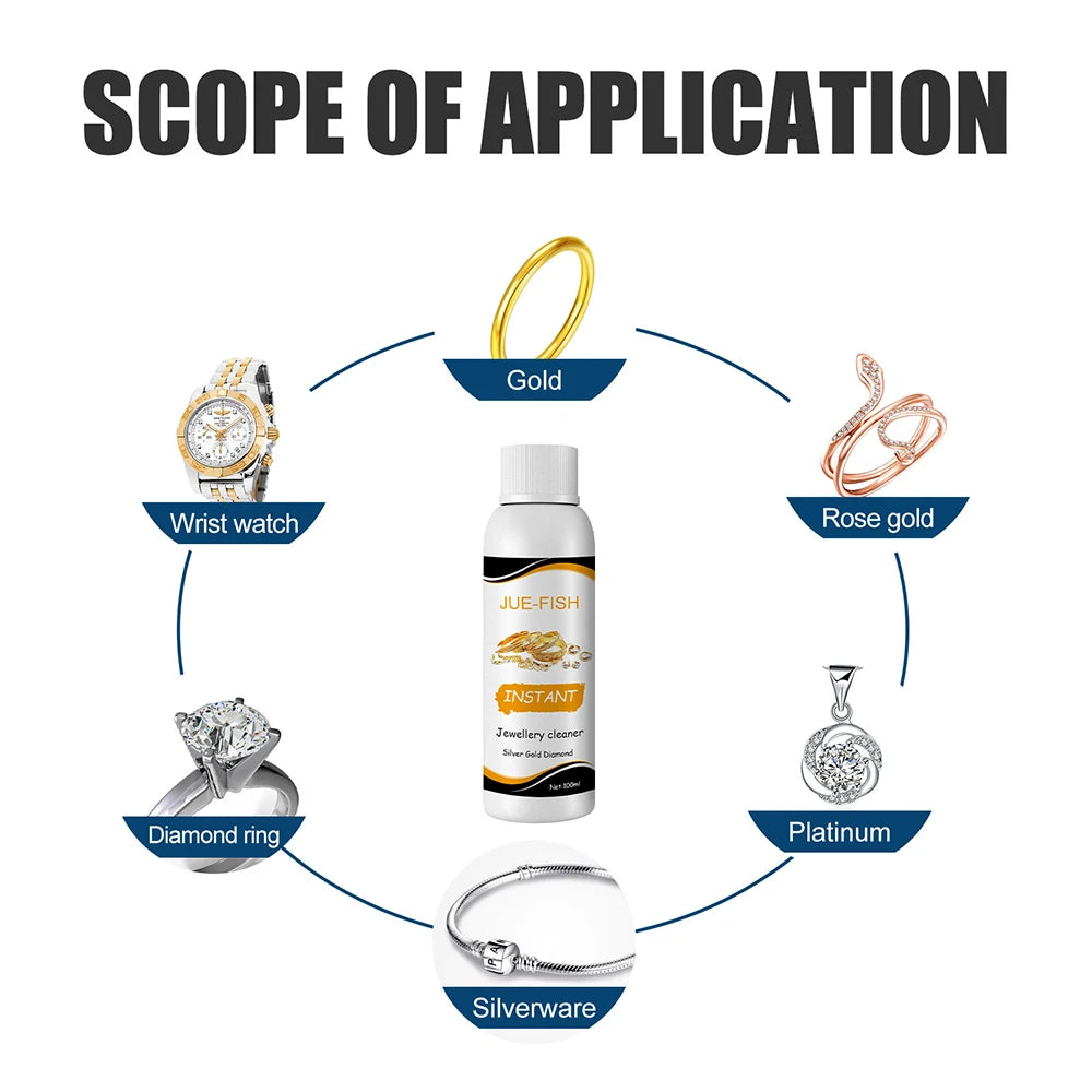 100ml Jewelry Cleaner Silver Jewelry Necklace Ring Clean Polishing Liquid Ring Care Washing Fluid Multi-Function Cleaner