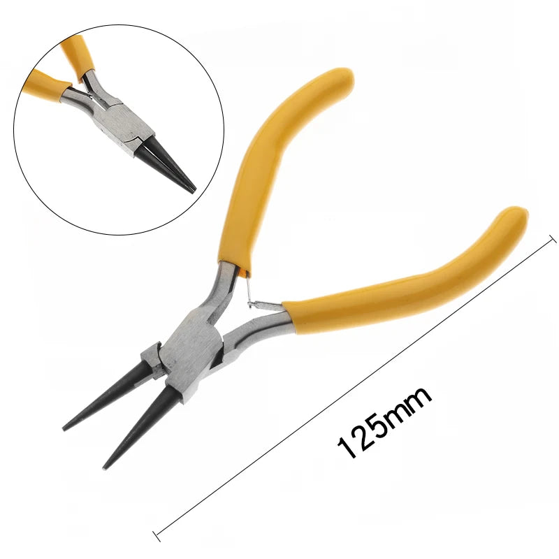 Yellow Color Stainless Steel Mini Pliers Tools Set Cutting Wire Plier Kits For Handcraft Beading DIY Jewelry Making Accessories
