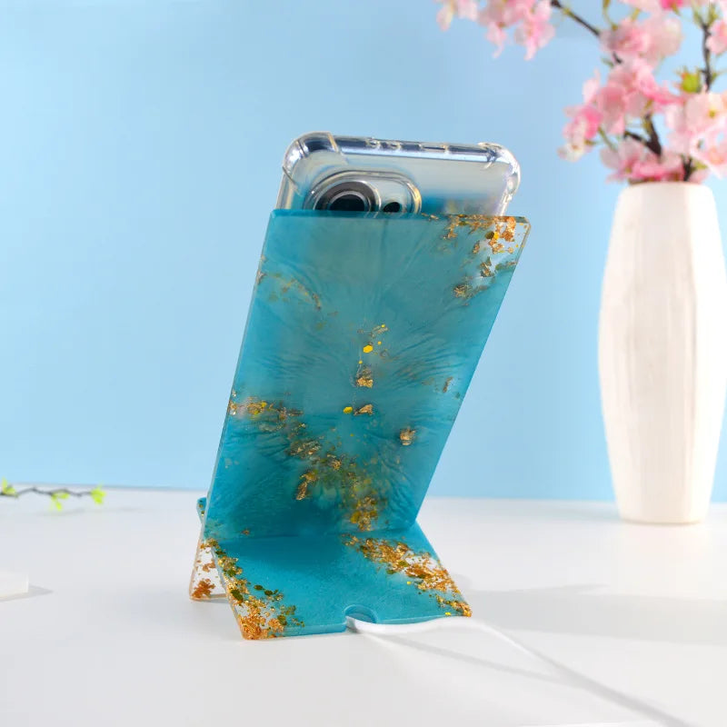 DIY Mobile Phone Holder Mirror Silicone Mold Creative Desktop Phone Stand Tablet Bracket Epoxy Resin Molds Home Office Tools