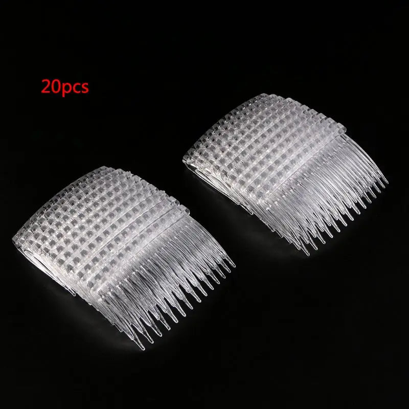 20pcs  Plastic Hair Clips Side Combs Pin Barrettes 70X40mm for Ladies Clear Plastic Side Combs Pin Barrettes