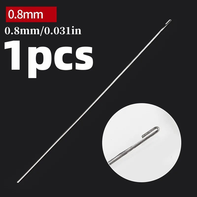 1/3/5pcs Beaded Needles With Steel Needles, Long And Thin Beaded Leads, Side Threaded Hooks And Beads For DIY Handmade Jewelry