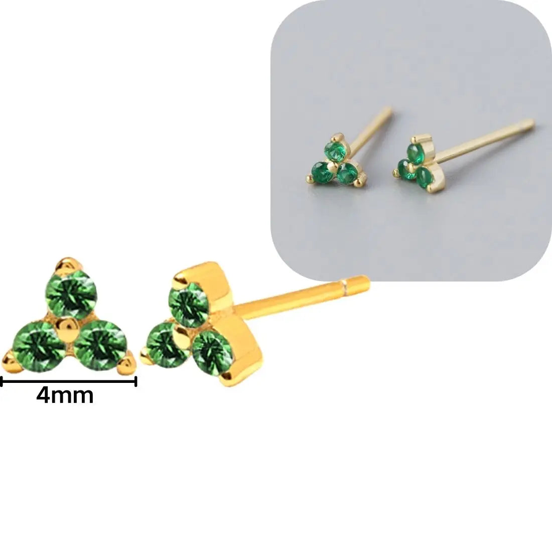 925 Sterling Silver Needle Luxury Green Series Small Hoop Earrings for Women 24K Gold Earrings Trend Jewelry Ear Accessories