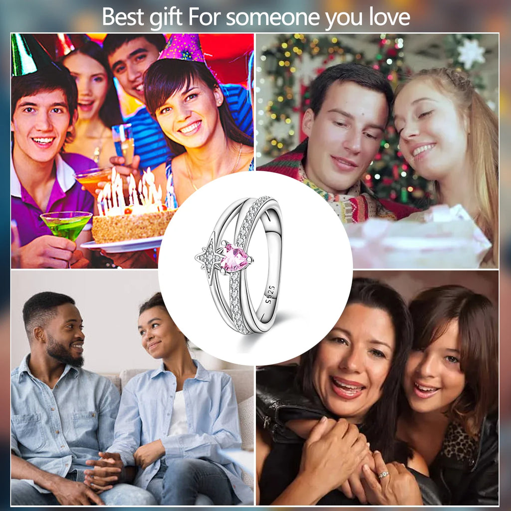 Original Hope Rainbow Flower Ring s925 Silver Jewelry DIY Exquisite Fashion