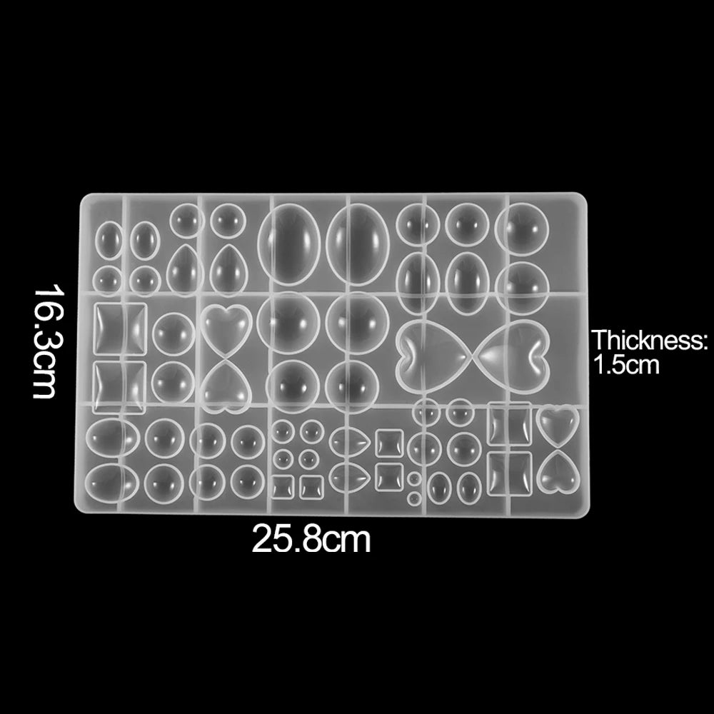 1Pcs Round Oval Heart Shaped Mirror Resin Mold for DIY UV Expoy Jewelry Making Finding Decorative Craft