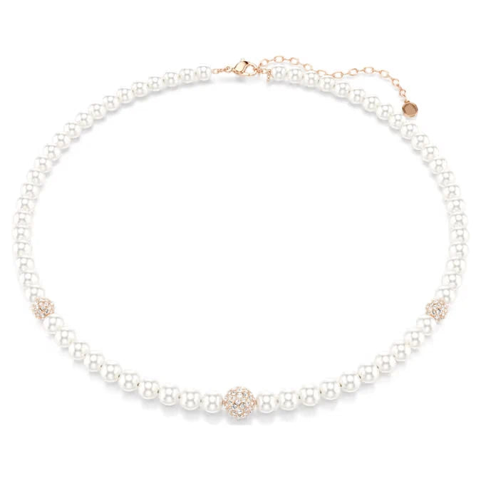 2026 New Trend Fine Jewelry Set Charming White  Red Crystal Pendant Fashion Rose Gold Pearl Necklace Bracelet Earrings for Women