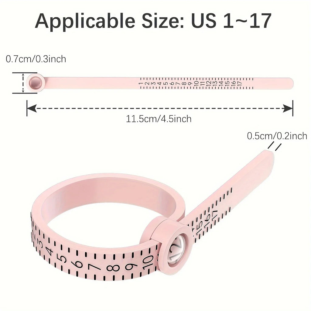 Plastic UK US EU HK Ring Sizer with Magnifier Ring Ruler Measurer Finger Gauge Ring Sizing Tool  Jewellery Measuring Tool