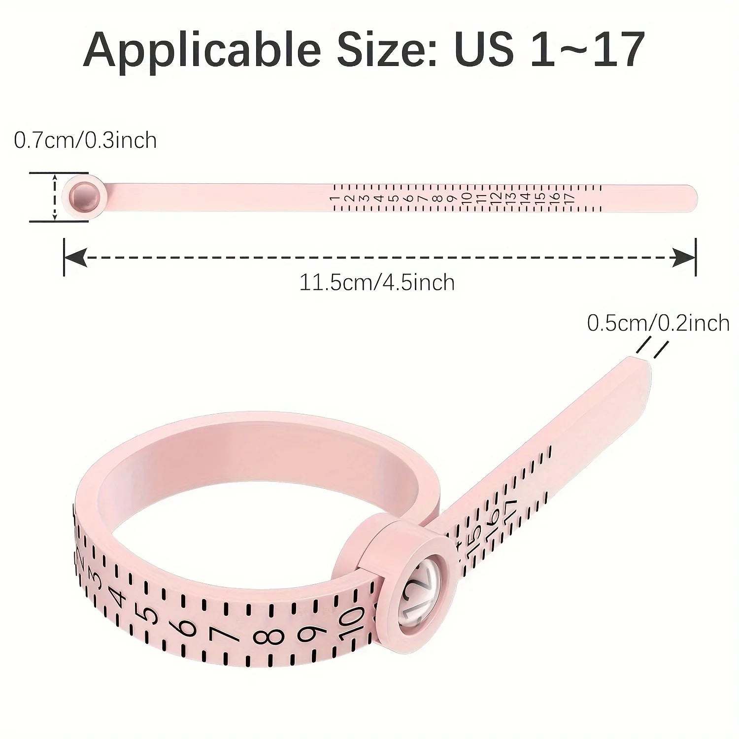 Plastic UK US EU HK Ring Sizer with Magnifier Ring Ruler Measurer Finger Gauge Ring Sizing Tool  Jewellery Measuring Tool