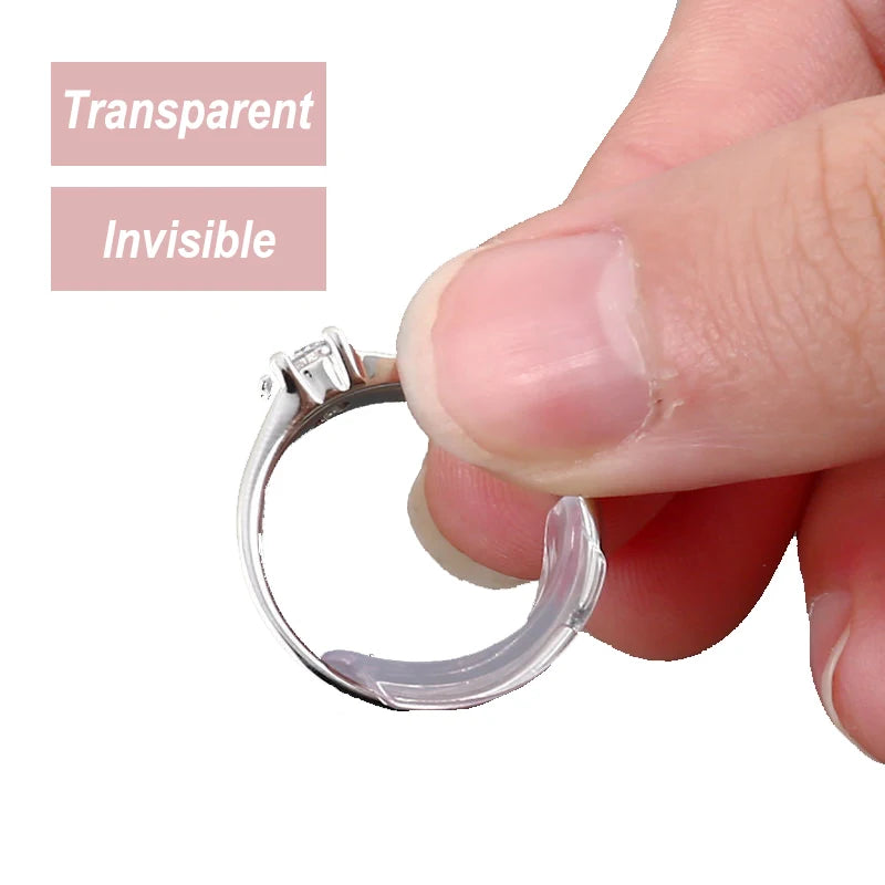 Ring Size Adjuster Resizer Silicone Invisible Finger Ring Size Resizer Clear Sticker for Loose Rings Jewelry Guard & Tools
