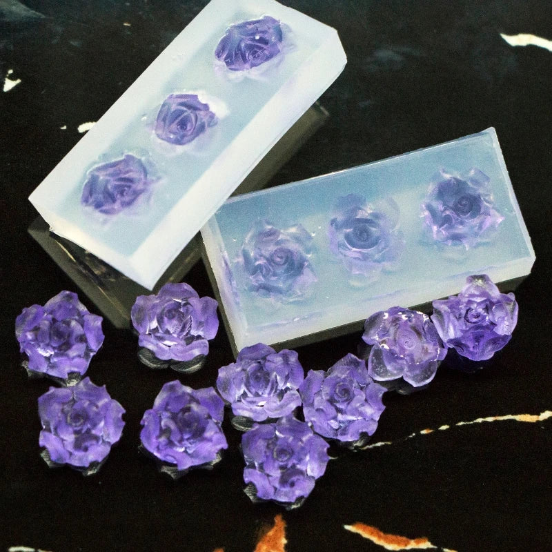 3D Nail Art Mold UV Epoxy Resin Glue Petal Flower Silicone Mold Three-Dimensional Flower Decorative Diamond Sticker Nail Jewelry