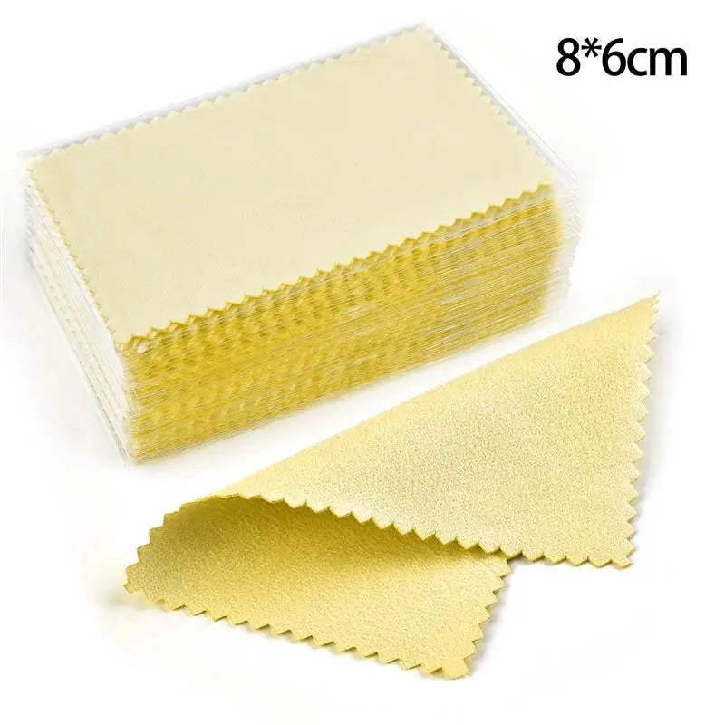 50Pcs/lot Polish Polishing Cloth Silver Color Cleaning Polishing Cloth Soft Clean Wipe Wiping Cloth For Silver Gold Jewelry Tool