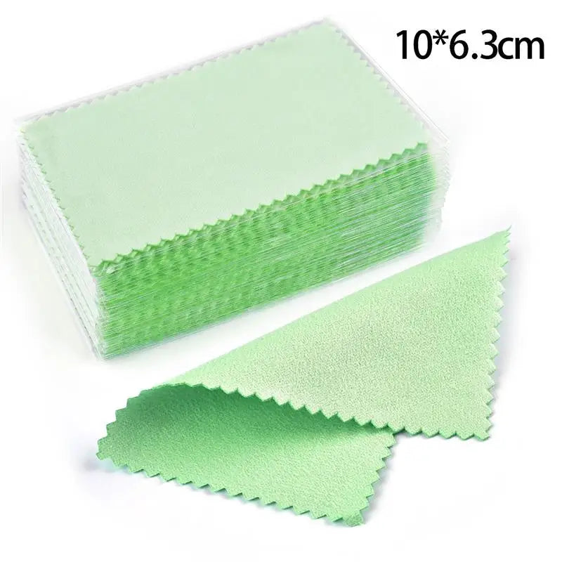 50Pcs/lot Polish Polishing Cloth Silver Color Cleaning Polishing Cloth Soft Clean Wipe Wiping Cloth For Silver Gold Jewelry Tool