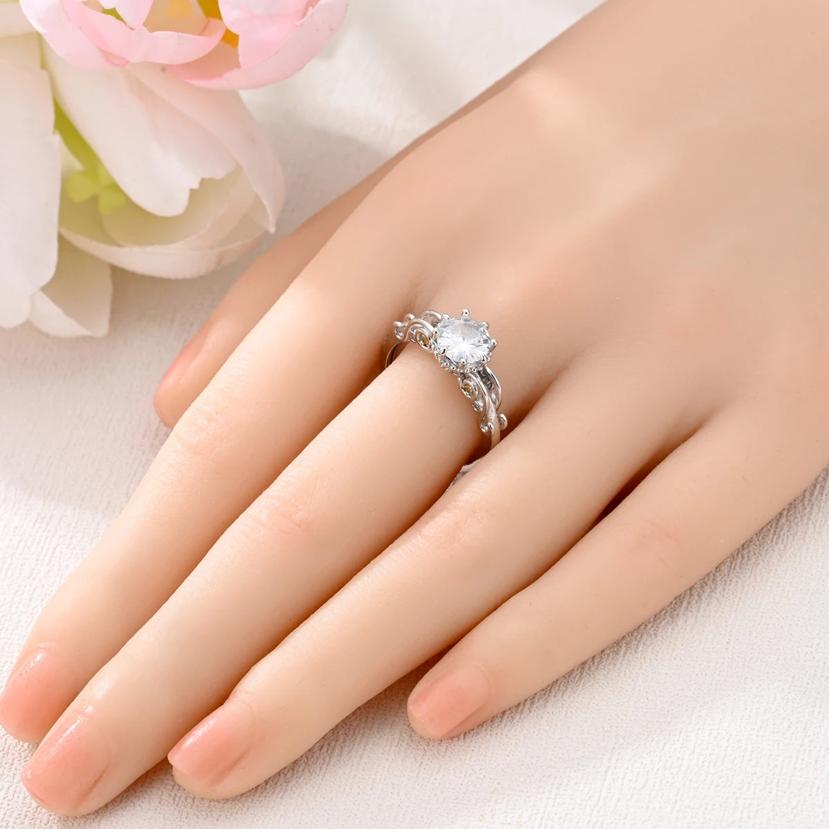 Original Hope Rainbow Flower Ring s925 Silver Jewelry DIY Exquisite Fashion