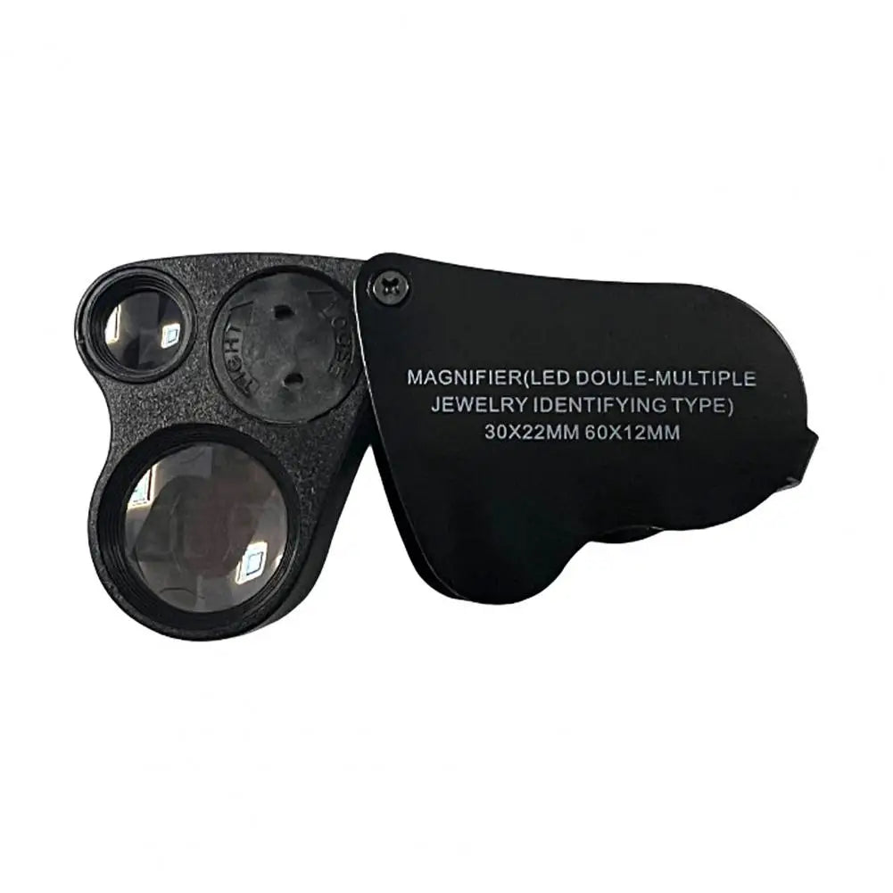 Jewelry LED Magnifier Folding Dual Lens High Magnification Magnifying 30x 60x Pocket Magnifying Glass Outdoor