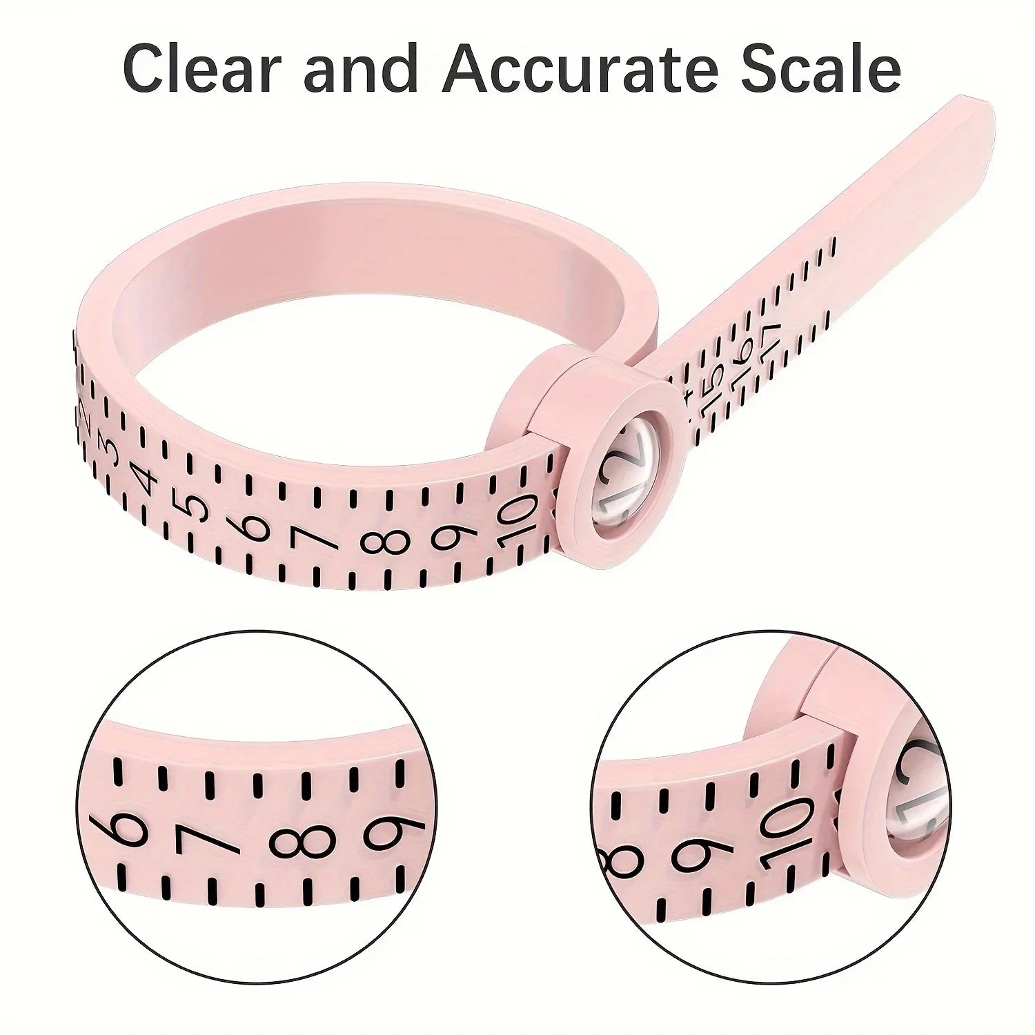 Plastic UK US EU HK Ring Sizer with Magnifier Ring Ruler Measurer Finger Gauge Ring Sizing Tool  Jewellery Measuring Tool