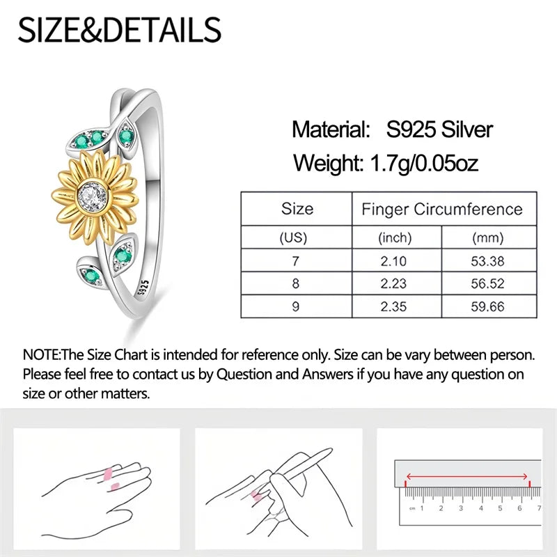 Original Hope Rainbow Flower Ring s925 Silver Jewelry DIY Exquisite Fashion