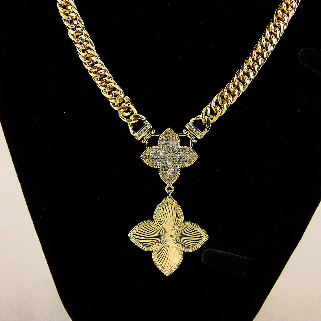 Italian Jewelry Set 21k Gold Plated Zircon Dubai Luxury Necklace Bracelet Earrings Ring Sets Women Wedding Birthday Party Gifts