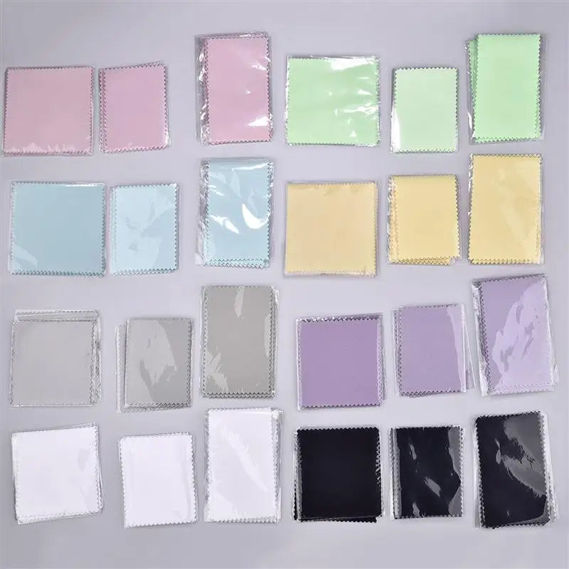 50Pcs/lot Polish Polishing Cloth Silver Color Cleaning Polishing Cloth Soft Clean Wipe Wiping Cloth For Silver Gold Jewelry Tool
