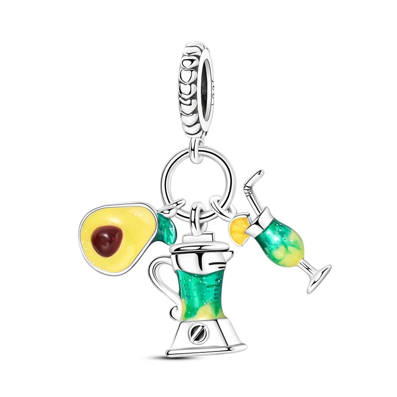 Hot Sales 925 Silver Original Charms Beads Colored Pendant Charm Fit Bracelet Necklace Dangle For Women DIY Jewelry Making