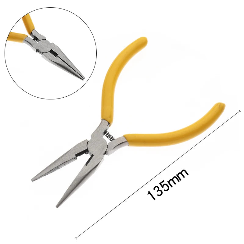 Yellow Color Stainless Steel Mini Pliers Tools Set Cutting Wire Plier Kits For Handcraft Beading DIY Jewelry Making Accessories
