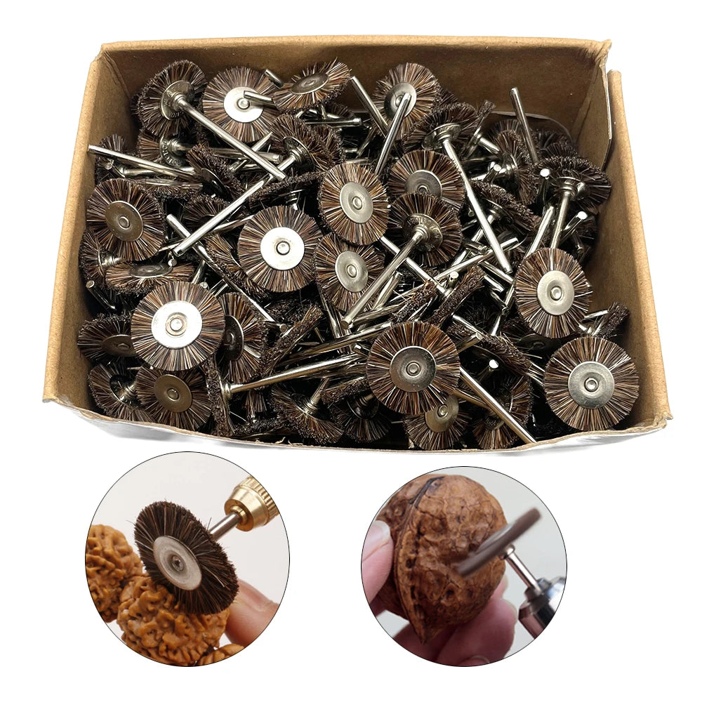 19/22/25mm Polishing Brushes Soft Hard Abrasive Buffing Grinding Wheel 2.35mm Shank Dremel Accessories for Jewelry Rotary Tools