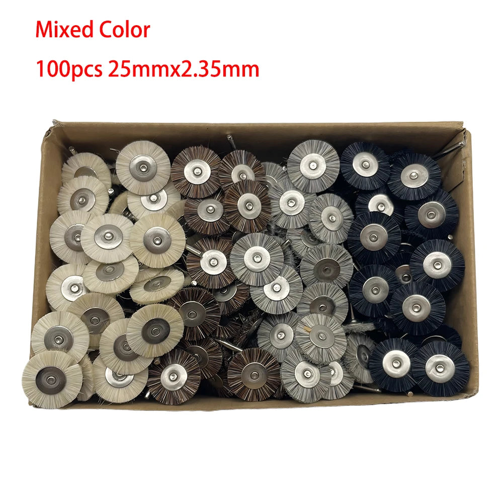 19/22/25mm Polishing Brushes Soft Hard Abrasive Buffing Grinding Wheel 2.35mm Shank Dremel Accessories for Jewelry Rotary Tools
