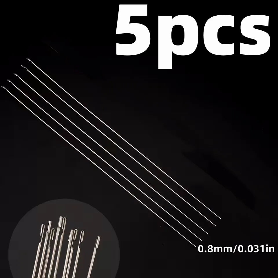 1/3/5pcs Beaded Needles With Steel Needles, Long And Thin Beaded Leads, Side Threaded Hooks And Beads For DIY Handmade Jewelry