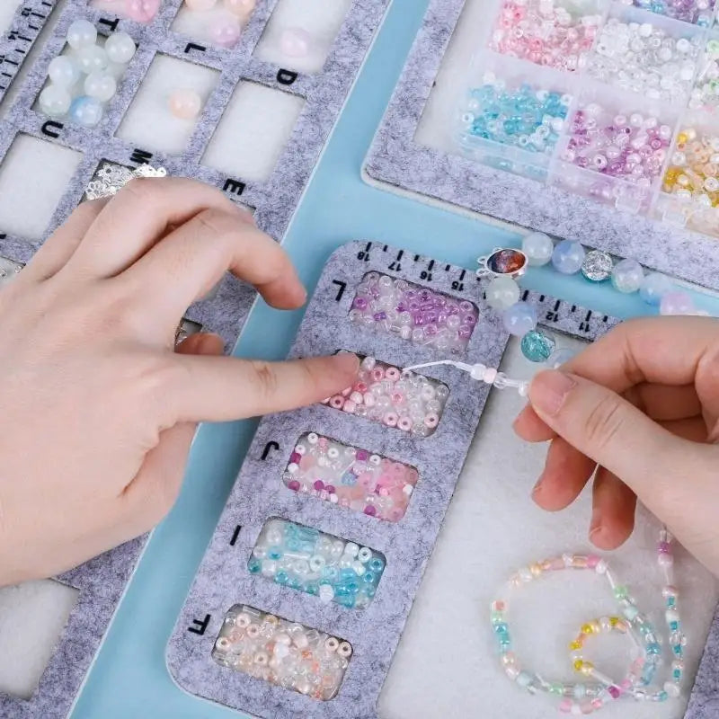 Nonslip Beading Mat Beads Design Tray For Jewelry Making With Felt Surfaces And Measurement Markings H8WF