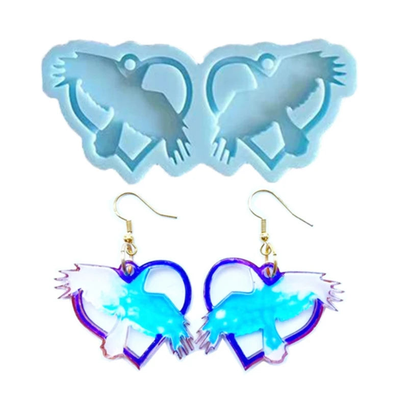 Valentine's Day Earrings Epoxy Resin Mold Eardrop Danglers Silicone Mould DIY Crafts Jewelry Pendants Casting Tools