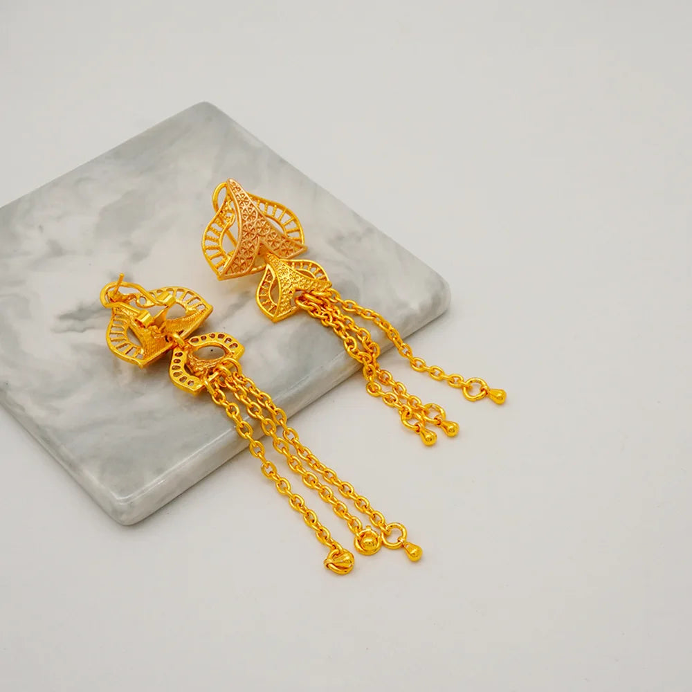 Exquisite 24K Gold Jewelry Set for Women, AU999 Authentic Gold Quality