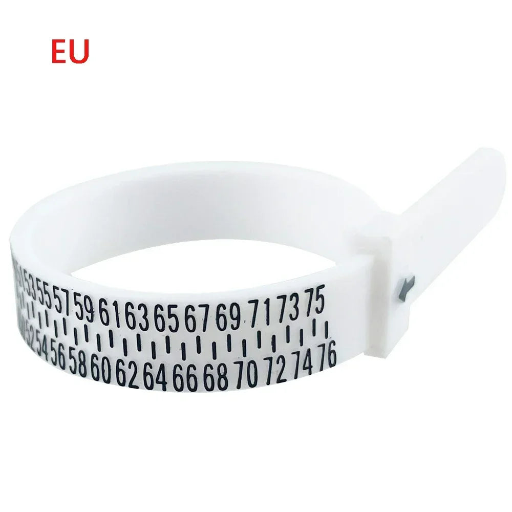 Plastic UK/US/EU/JP/HK Ring Sizer Measuring Set Reusable Finger Size Gauge Measure Tool Jewelry Sizing Tools