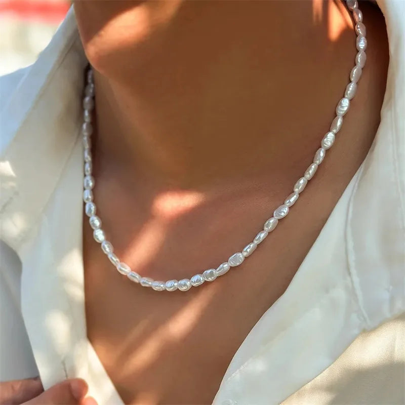 Trend Elegant Jewelry Wedding Big Pearl Pendant Chain Necklace For Women Fashion White Imitation Pearl Choker Necklace