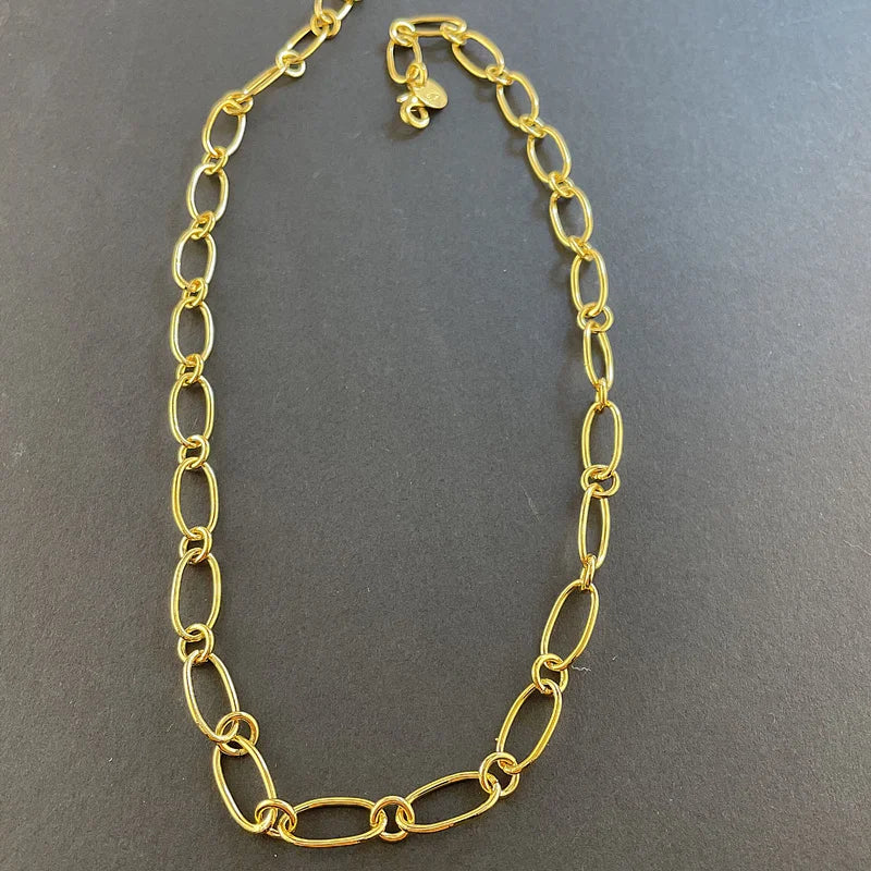 925 Sterling Silver Necklace 18k Gold-plated Paper Clip Necklace Charm Jewelry Christmas Gift