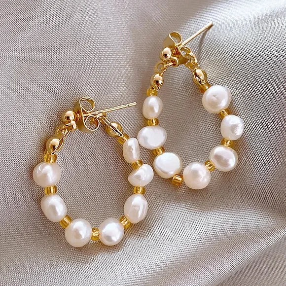 Real 925 Sterling Silver Sweet Korean Natural Baroque Pearl Charming Stud Earrings for Women Wedding Engagement Jewelry piercing